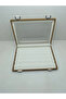 Glass Covered Leather Fabric Coffee-White Color 34 cm / 24 cm Earring Display Stand - 5