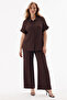 Premium Textured Patterned Wrinkled Fabric Women's Shirt and Pants Set