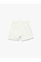 Cotton Tweed Shorts with Elastic Waist, Pockets and Button Detail - 6