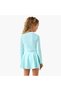 Round Neck Long Sleeves Swimsuit with Logo Print - 3