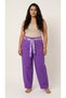 Plus Size Elastic Waist Belted Pocketed Lycra Mom Women's Trousers - 4