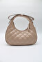 Women's Beige Quilted Patterned Bow Design Detailed Crossbody Hand and Shoulder Bag - 2