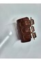 Genuine Leather, Cognac Color, 3-Belt Wide Ottoman Yeniçeri Bracelet - 4