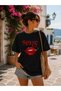 Women's Oversize Printed 100% Cotton T-Shirt - 3