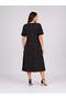 Wide Short-Sleeved Printed Women's Dress - 4
