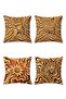 Coffee Shades Leopard Patterned 4-Piece Throw Pillow Cover Set - 3
