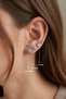 Non-Perforated 8mm Magnet Zircon Stone Men's Women's Unisex 316 L Steel Earrings 2 Pieces - 2