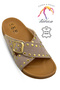 Troklu Women's Slippers - Comfortable and Flexible Sole Women's Slippers with Buckle Troklu Beige - 2
