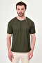 Textured Slim Fit Crew Neck Short Sleeve Men's T-Shirt Khaki - 36886.26Y