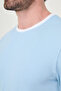 Plain Slim Fit Crew Neck Short Sleeve Men's T-Shirt Blue - 36891.26Y - 2