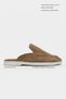 Letty Rome Beige Suede Leather Flat Sole Women's Loafer Slippers - 2
