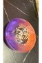 Pearlescent Shiny Purple and Orange Transparent Colored Seashell Decorated Round Shape Ashtray Ash Tray Handmade Epoxy Gift - 2