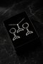 Women's Silver Color Stone Whale Tail Necklace Earrings Jewelry Set