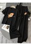 Unisex Women's Men's Zipper Bear Print Oversized Tshirt and Baggy Sweatpants - Summer Two-Piece Tracksuit Set