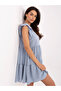 Rochie Dama Mini, Decolteu in V, RUE PARIS, Albastru Eleganta Office - 4