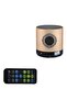 Quran Speaker with Remote Control – Gold/Black – High-Quality Audio, LED Light, Multiple Reciters, Translation