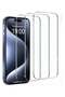 Pack Of 3 Screen Protector For iPhone 15 Pro Max Anti-Scratch Tempered Glass Clear HD Edge to Edge Full Coverage
