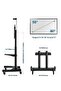 TV Cart Rolling TV Stand with Lockable Wheels for 55-75 Inch TVs up to 100lbs - Height Adjustable Black - 5