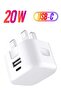 Galaxy A04/A04s/A04 Core 20W Dual Port USB C Fast Charger PD&QC 3.0 Wall Adapter (WHITE)