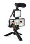 Smartphone & Camera Vlogging Studio Kits Video Shooting Photography Suit with Microphone LED Fill Light Mini Tripod