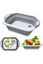 Foldable Multifunction Chopping Board, Collapsible Dish Tub Basin Cutting Board Colander, Vegetable Fruit Wash And Drain Sink Storage Basket, Space Saving For Kitchen Home