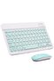 Ultra-Slim Bluetooth Keyboard and Mouse Combo Rechargeable Portable Wireless Keyboard Mouse Set (Green)