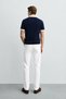 Navy Blue 100% Cotton Regular Fit Polo Collar Short Sleeve Men's T-Shirt - 2