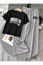 Unisex Brooklyn Printed Oversize Tshirt and Baggy Sweatpants - Summer Two-Piece Tracksuit Set - 3