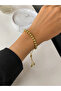 💎   Premium Gold Color Round Model Stylish and Shiny Bulk Elevator-Style 316L Steel Bracelet (~22Cm) - 2