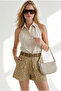 Women's Cream Backless Linen Shirt Gml-19001456 - 3