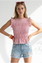 Women's Fuchsia Gipeli Crop Gingham Woven Blouse Blz-19003364 - 3