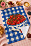طقم مناشف مطبخ مزخرفة بنمط البحر الأبيض المتوسط ​​باللون الأزرق من Tomato Basket، مكون من قطعتين، مقاس 35x55 - 2