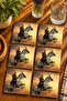 Mustafa Kemal Atatürk Designed Modern Set of 6 Coasters - Uv Printing Mdf - 10X10 cm