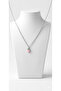 Women's Silver Color Minimal Powder Pink Strawberry Figured Chain Necklace - 2