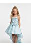 Girl's Stone Detailed Big Bow Tail Evening Dress - 5
