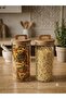 2-Piece Vacuum Acacia Wood Lid Glass Jar - Food/Grain Storage Container