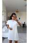 Ecru Crew Neck Basic Dress - 4