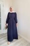 Molly Nelly Women's Elegant Long Dress with Buttoned Belt