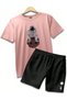 Unisex Oversize Shorts Set Short Sleeve T-Shirt Comfortable Fit Summer Casual Sports