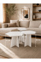 Zigon Coffee Table, Mushroom Hexagonal 3-Piece Zigon Coffee Table, Center Table Set, White Tabletop - 4