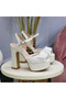 White Glittery Bow Detailed Bridal and Evening Dress Platform Heeled Sandals - 2