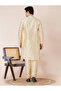 Mens Self Design Jacquard Silk Kurta Set - 4