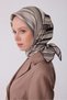 Nostalgia Series Twill Silk Patterned Scarf 4311D Mixed Pattern 04-Cream-Beige-Black