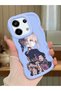 Redmi Note 13 Pro 5g Compatible Case Camera Protector Blue Silicone Couple Phone Case Girl Pattern