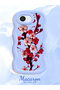 iPhone 17E Compatible Case Camera Protector Blue Silicone Couple Phone Case Floral Pattern - 2