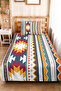 Ethnic Geometric Turquoise Young Room Single Pique Set - Bohemian Mustard 160X220 cm Bedspread - 4