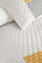 Modern Geometric Mustard Young Room Single Pique Set - Black Striped 160X220 cm Bedspread - 3