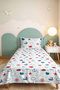 Blue Marine Young Room Single Pique Set - Red Nautical 160X220 cm Quilted Bedspread - 4