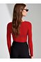 32122 Boat Neck Cashmere Blend Ultra Light Modal Blouse-Red - 2
