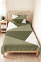 Green Geometric Bohemian Single Pique Set - Khaki White Minimal 160X220 cm Summer Bedspread - 4